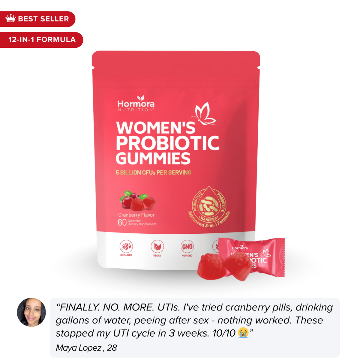 #1 Women's Probiotic Gummies for UTIs, Yeast Infections & pH Balance